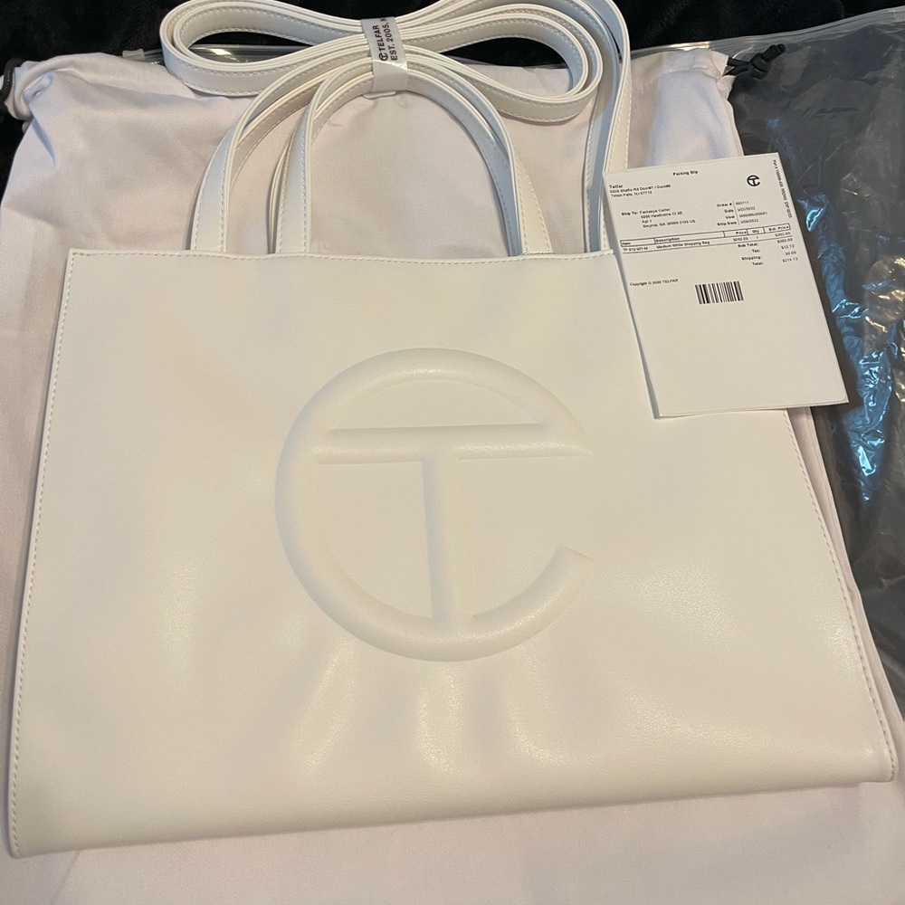 Telfar-Medium White Bag
